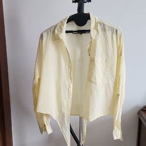 Elegant Yellow Button Down Shirt for Women